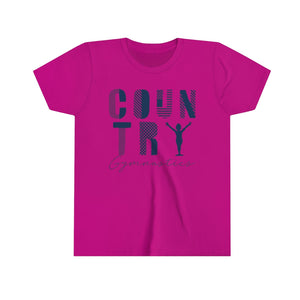 Country Gymnastics Youth Short Sleeve Tee with Back Design