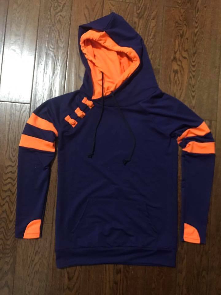 Navy/Orange Varsity Hoodie