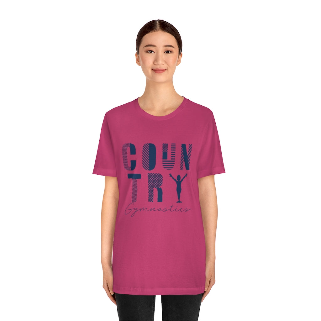 Country Gymnastics Adult Short Sleeve Tee with Back Design