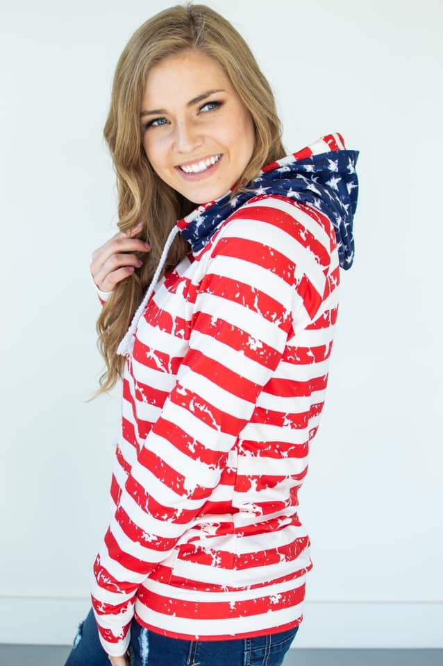 America The Beautiful Women's Double Hooded Sweatshirt