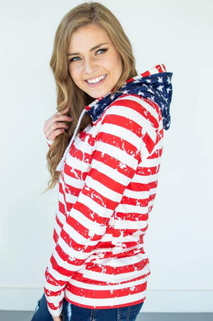 America The Beautiful Women's Double Hooded Sweatshirt