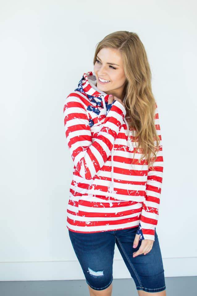 America The Beautiful Women's Double Hooded Sweatshirt