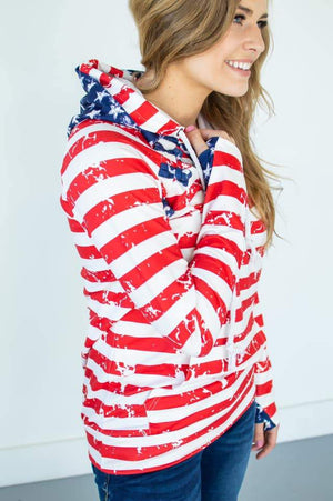America The Beautiful Women's Double Hooded Sweatshirt