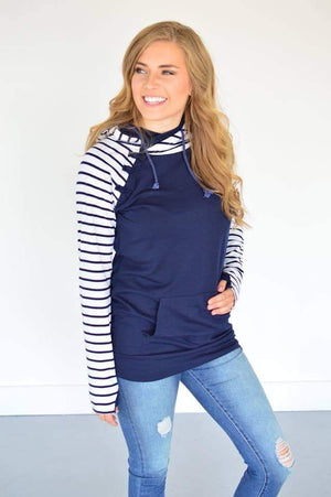 Navy Raglan Hoodie [High Stretch]