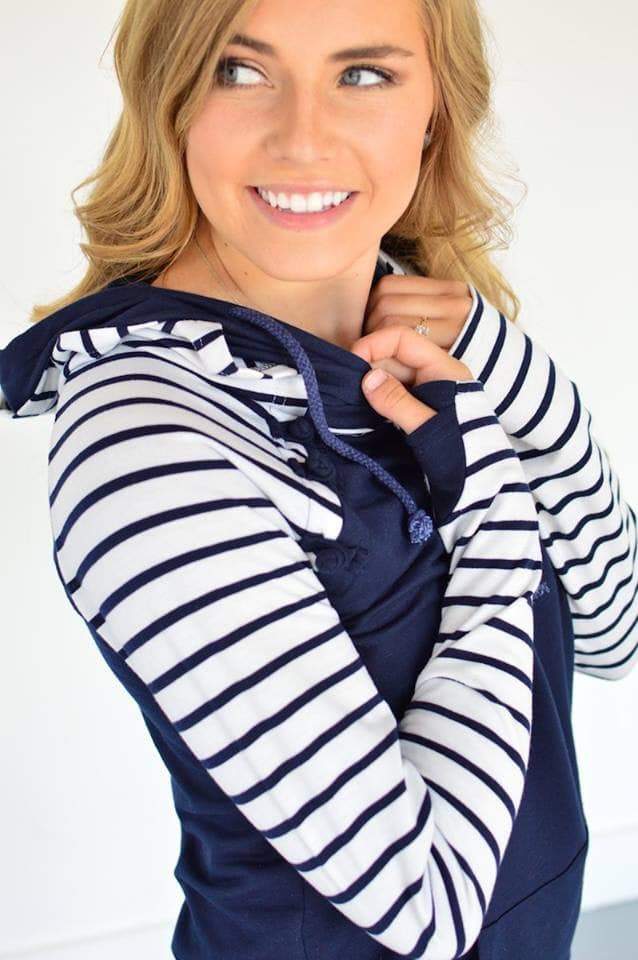 Navy Raglan Hoodie [High Stretch]