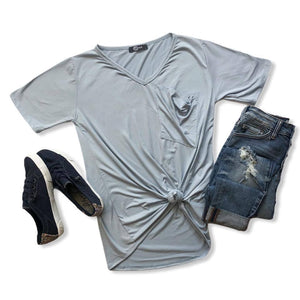 Slouchy Pocket Tee | Ice Blue