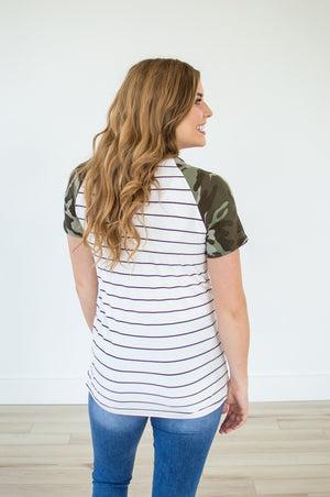 Little Bit of Lace Tee | Camo Detail