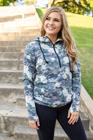 Flirty Camo Half Zip Hoodie Now Available in Kids!