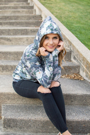 Flirty Camo Half Zip Hoodie Now Available in Kids!