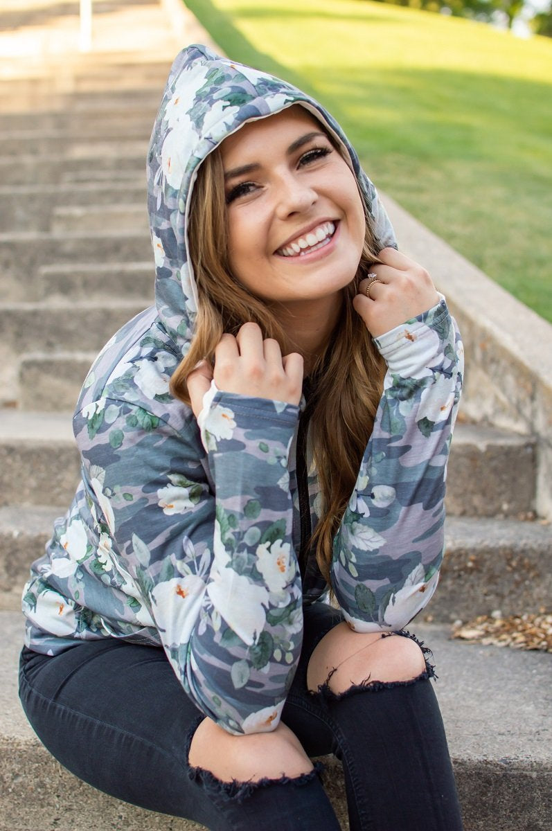 Flirty Camo Half Zip Hoodie Now Available in Kids!