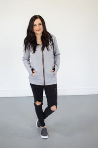 Steel Grey Full Zip Hoodie