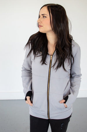 Steel Grey Full Zip Hoodie
