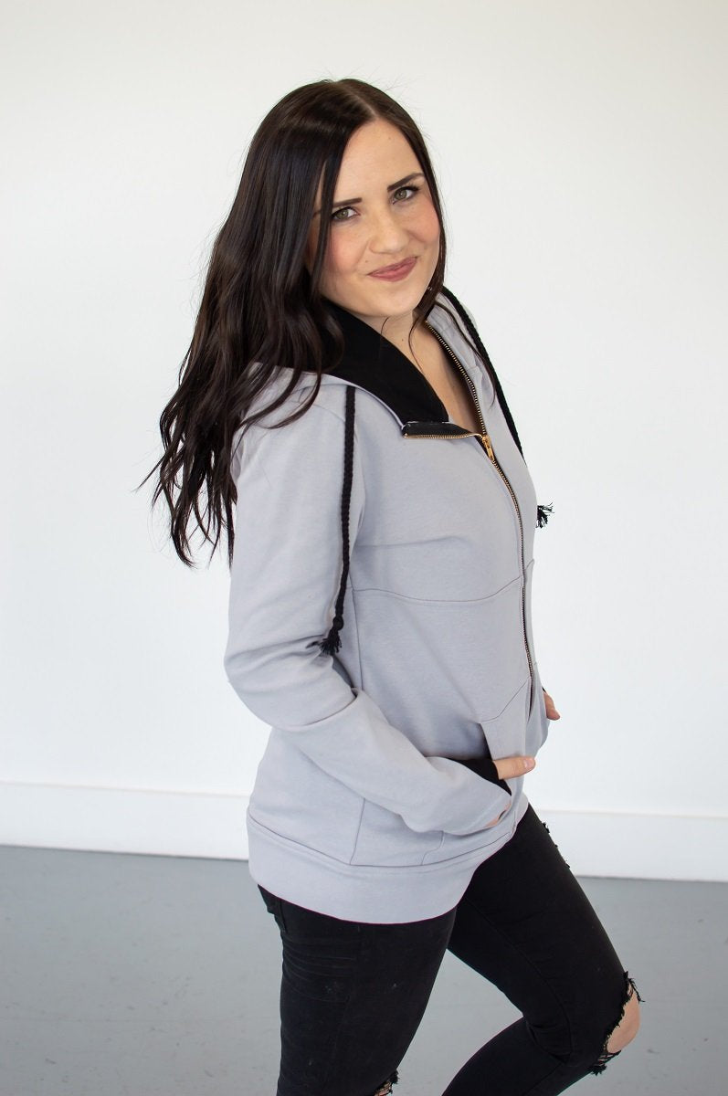 Steel Grey Full Zip Hoodie