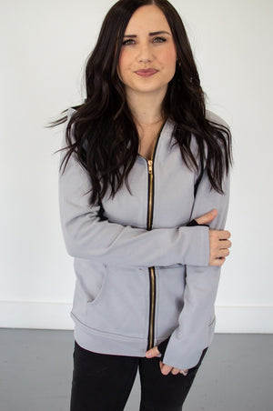Steel Grey Full Zip Hoodie