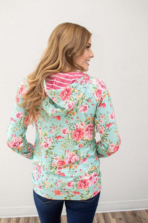 Bright Florals Half Zip Hoodie