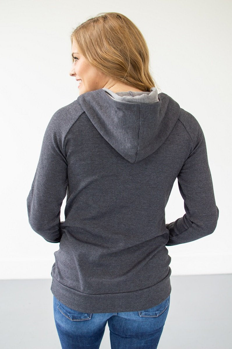 Sleek Grey on Grey Hoodie
