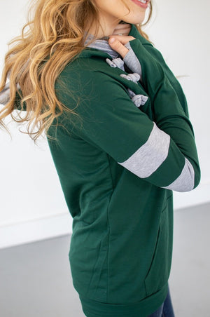 Hunter Green/Heather Grey Varsity Hoodie