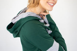 Hunter Green/Heather Grey Varsity Hoodie