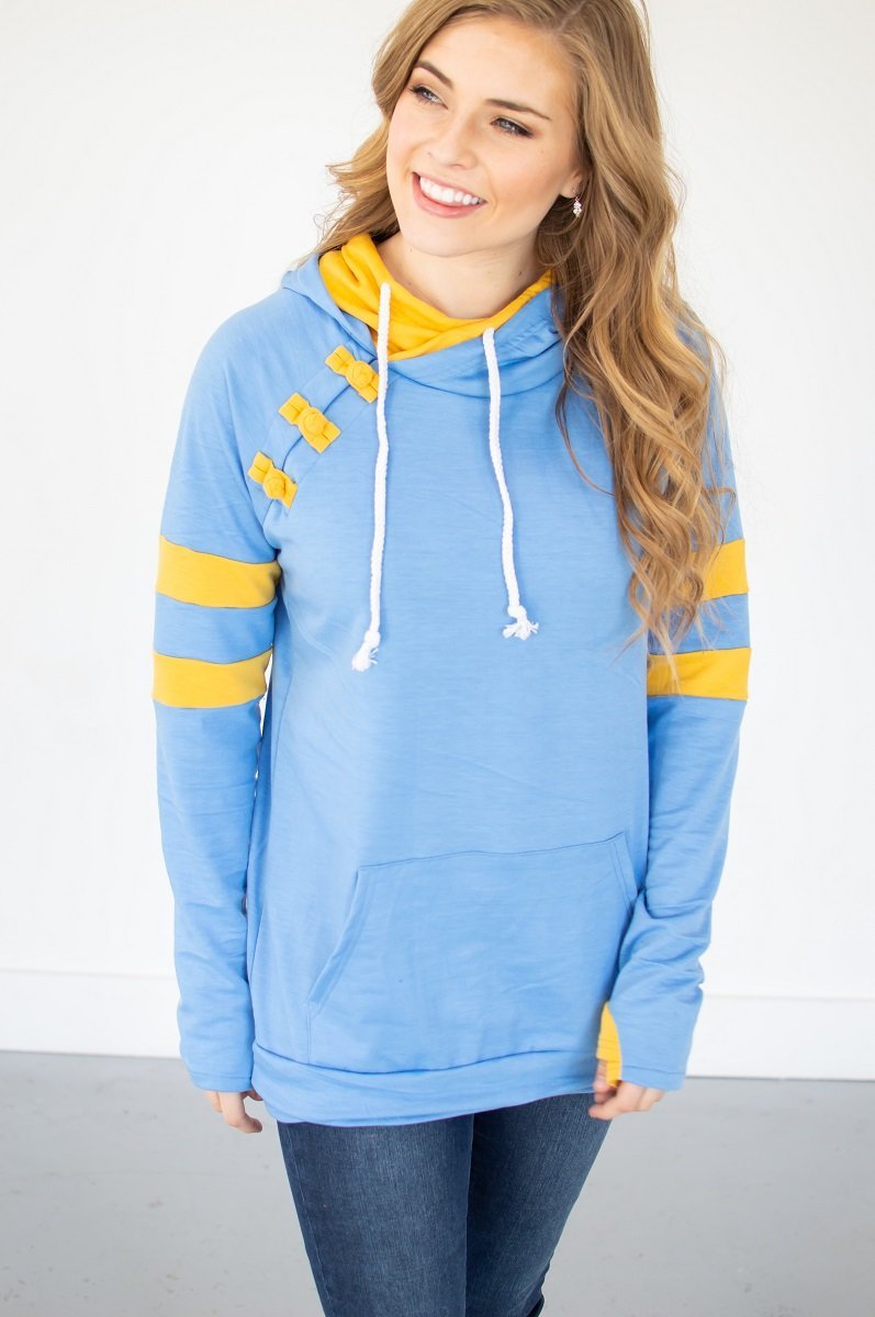 Sky Blue/Gold Varsity Hoodie