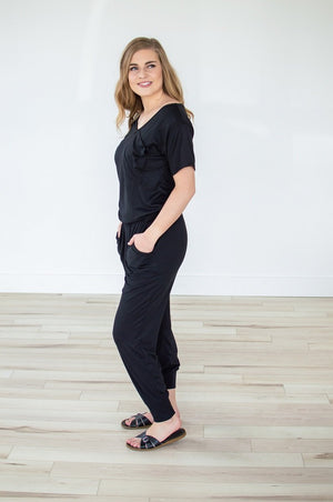 Black V-neck Jumper