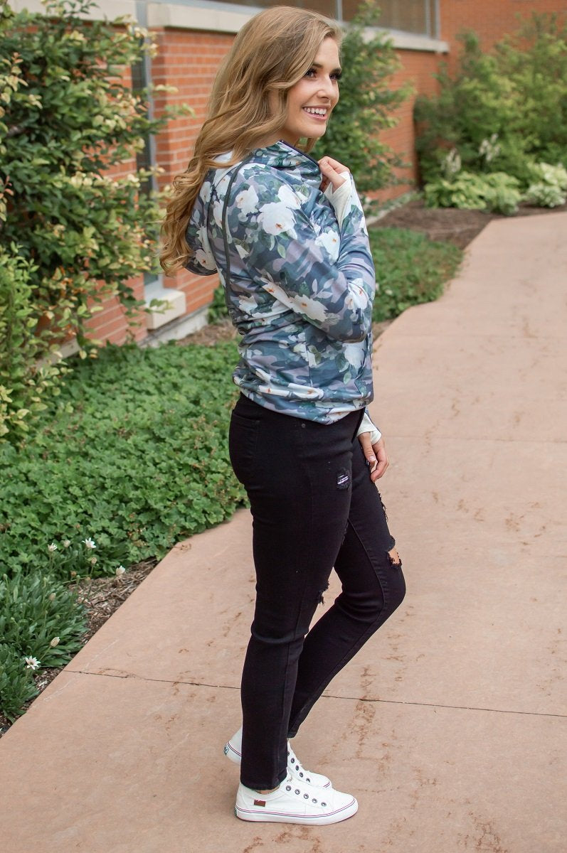 Flirty Camo Half Zip Hoodie Now Available in Kids!