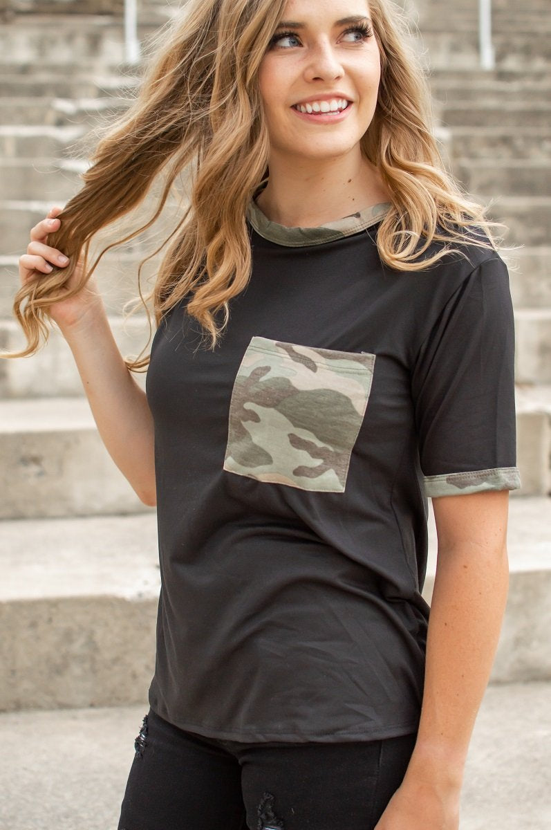 Camo Pop Tee | Black