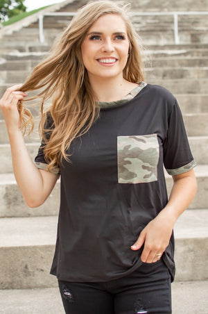 Camo Pop Tee | Black