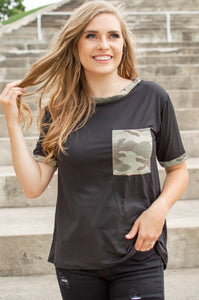 Camo Pop Tee | Black