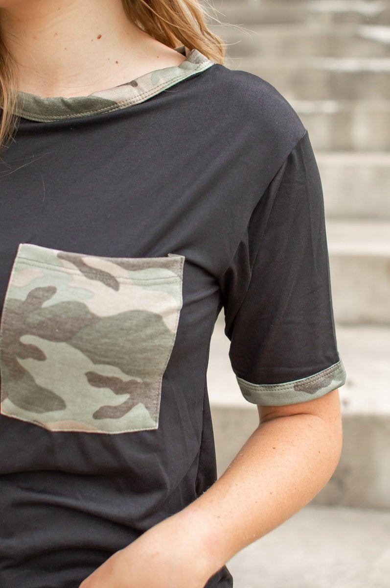 Camo Pop Tee | Black