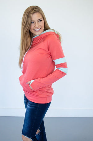 Coral and Mint Summer Varsity Hoodie