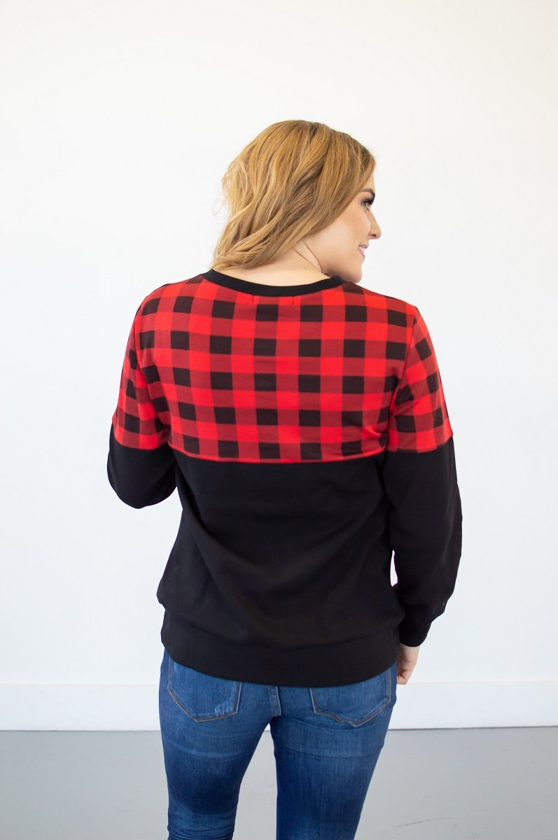 Buffalo Plaid Crew Neck | Nursing Option Available!