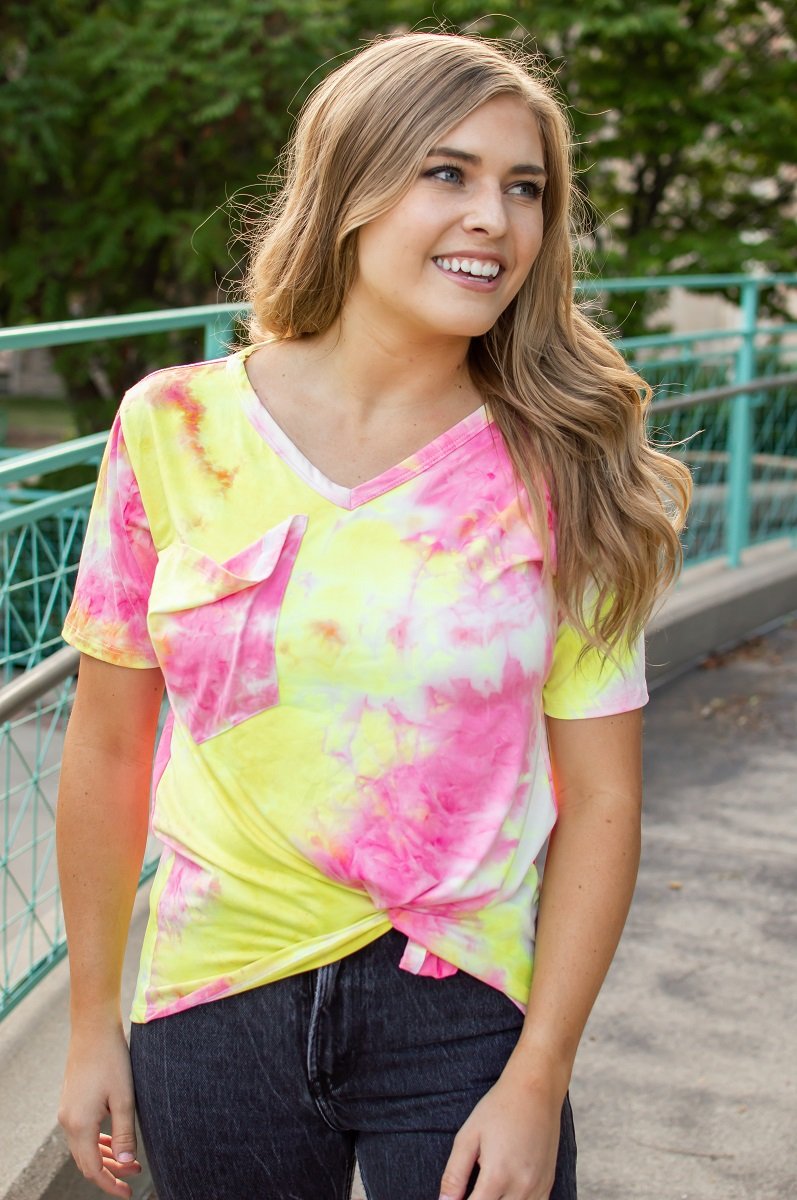 Sherbet Tie Dye Slouchy Pocket Tee
