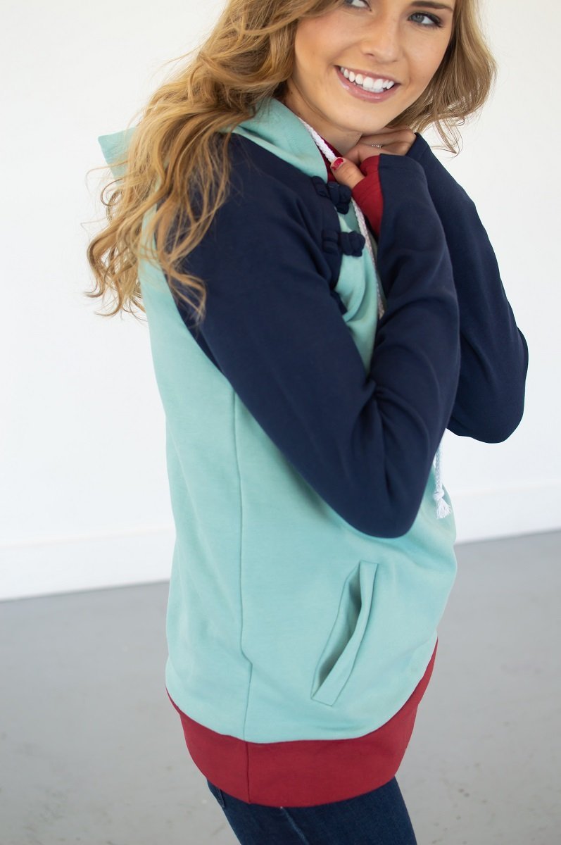 Seafoam Color Block Hoodie