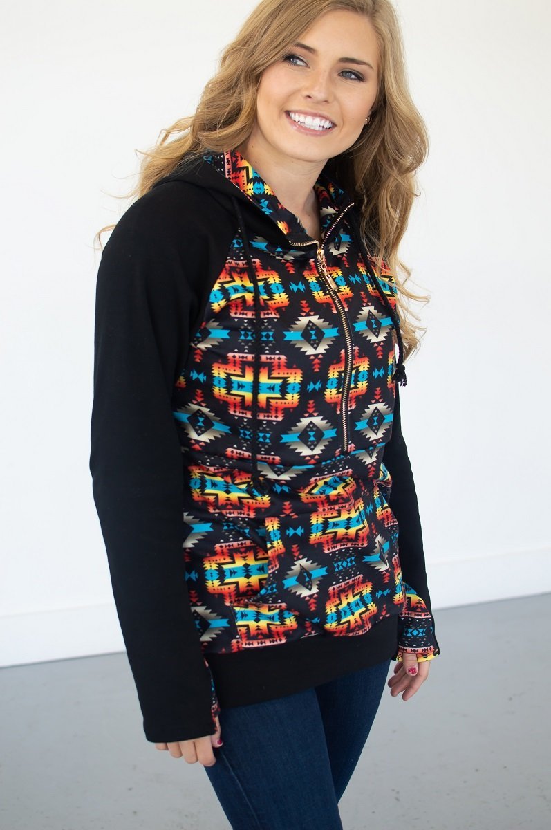 Aztec Half Zip Hoodie