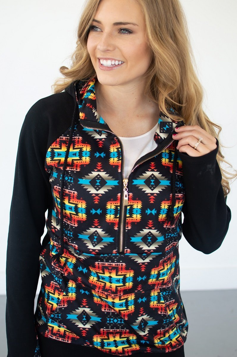 Aztec Half Zip Hoodie