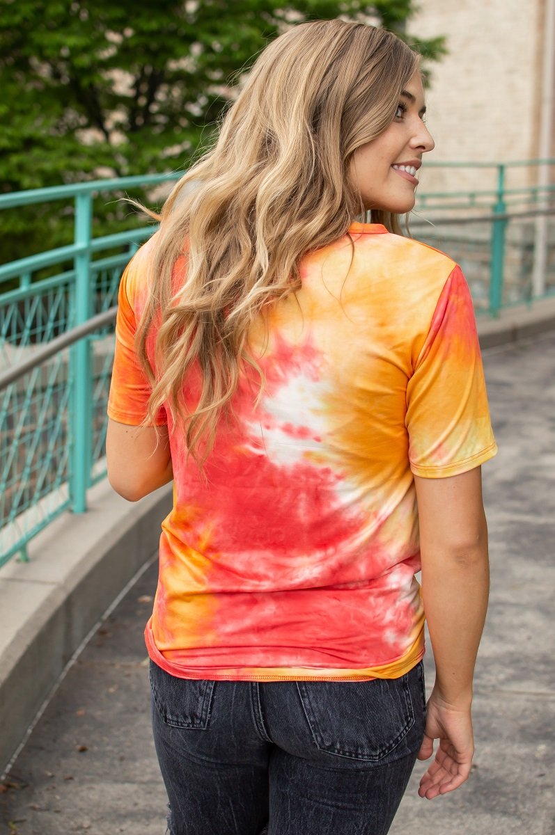 Sunrise Tie Dye Slouchy Pocket Tee
