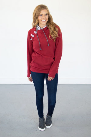 Cranberry Plaid Hoodie