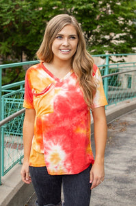 Sunrise Tie Dye Slouchy Pocket Tee