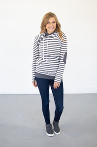 Charcoal Striped Hoodie