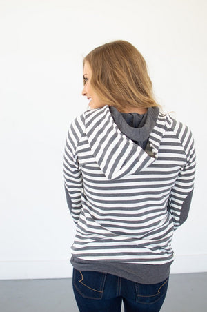 Charcoal Striped Hoodie