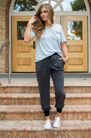 Slouchy Pocket Tee | Ice Blue