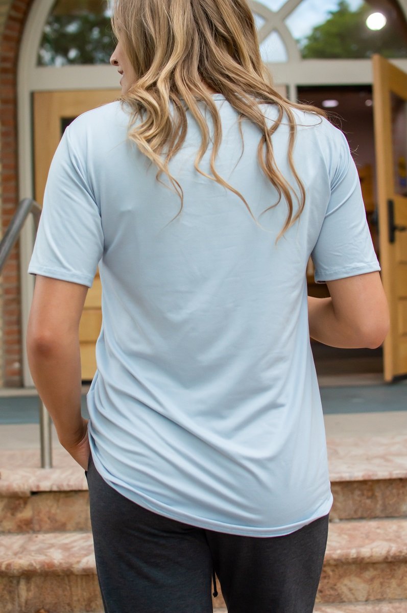 Slouchy Pocket Tee | Ice Blue