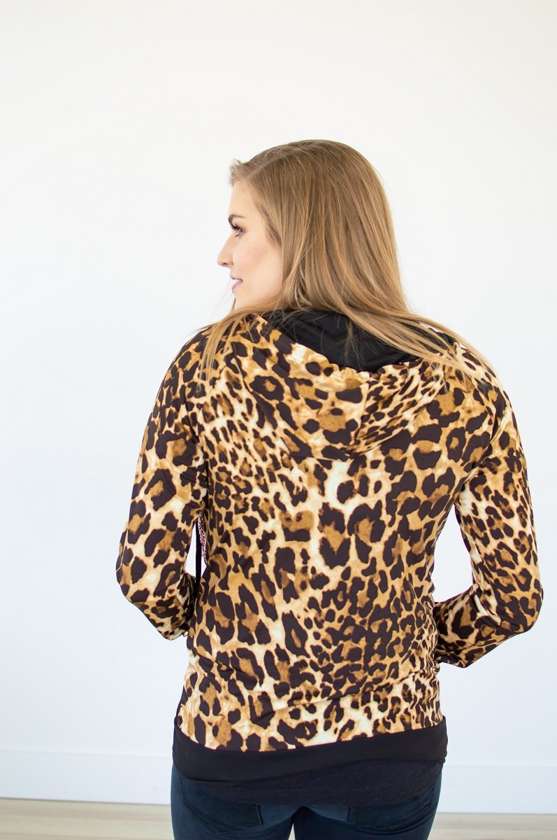 Leopard and Glitz Half Zip