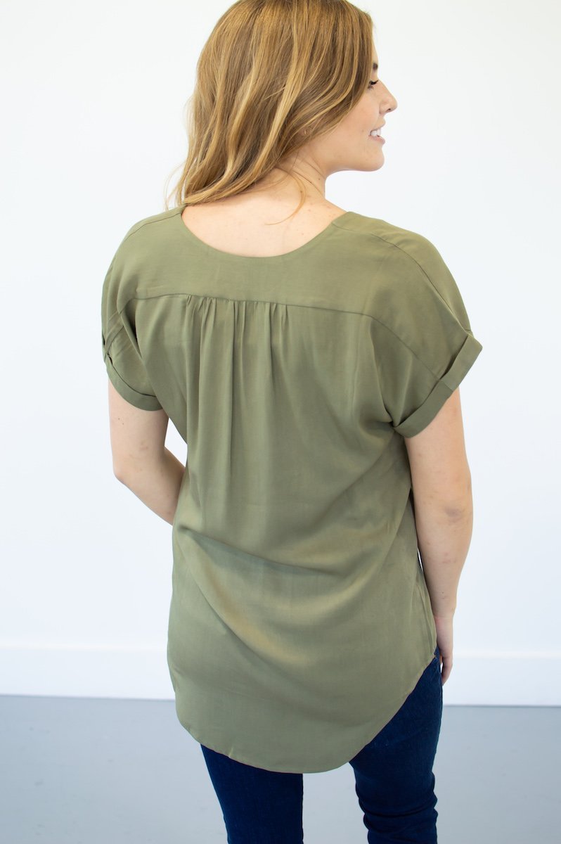 Classic Zipper Tee | Olive