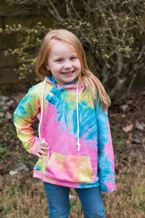 Brighter Days Tie Dye Womens Double Hooded Sweatshirt
