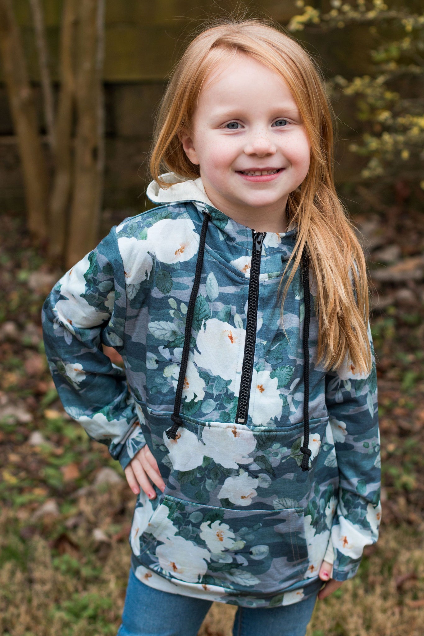 Flirty Camo Half Zip Hoodie Now Available in Kids!