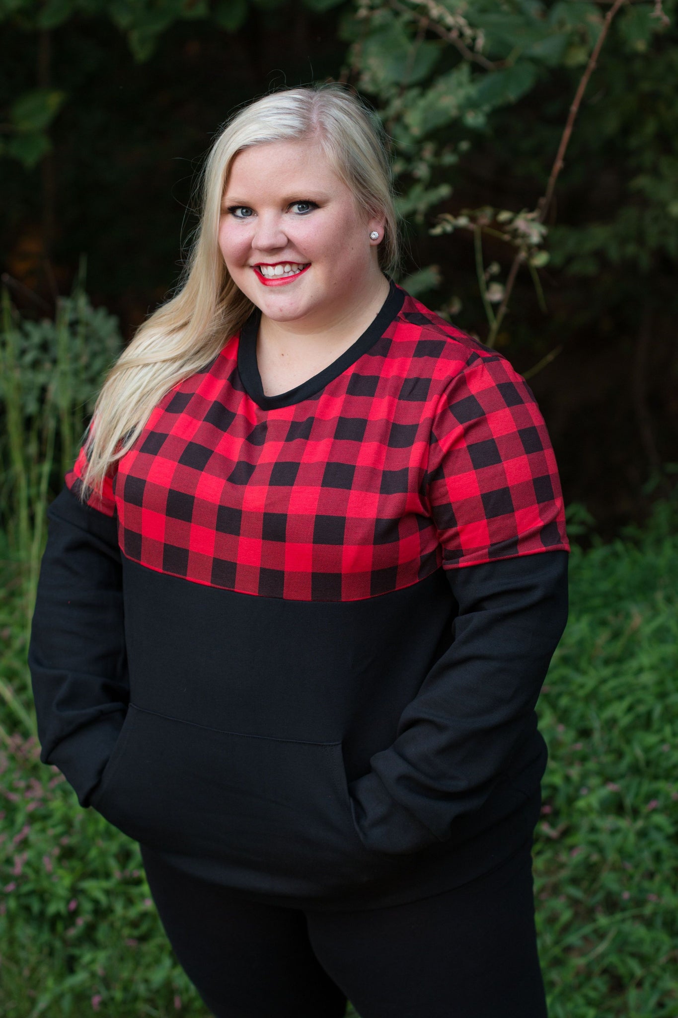 Buffalo Plaid Crew Neck | Nursing Option Available!