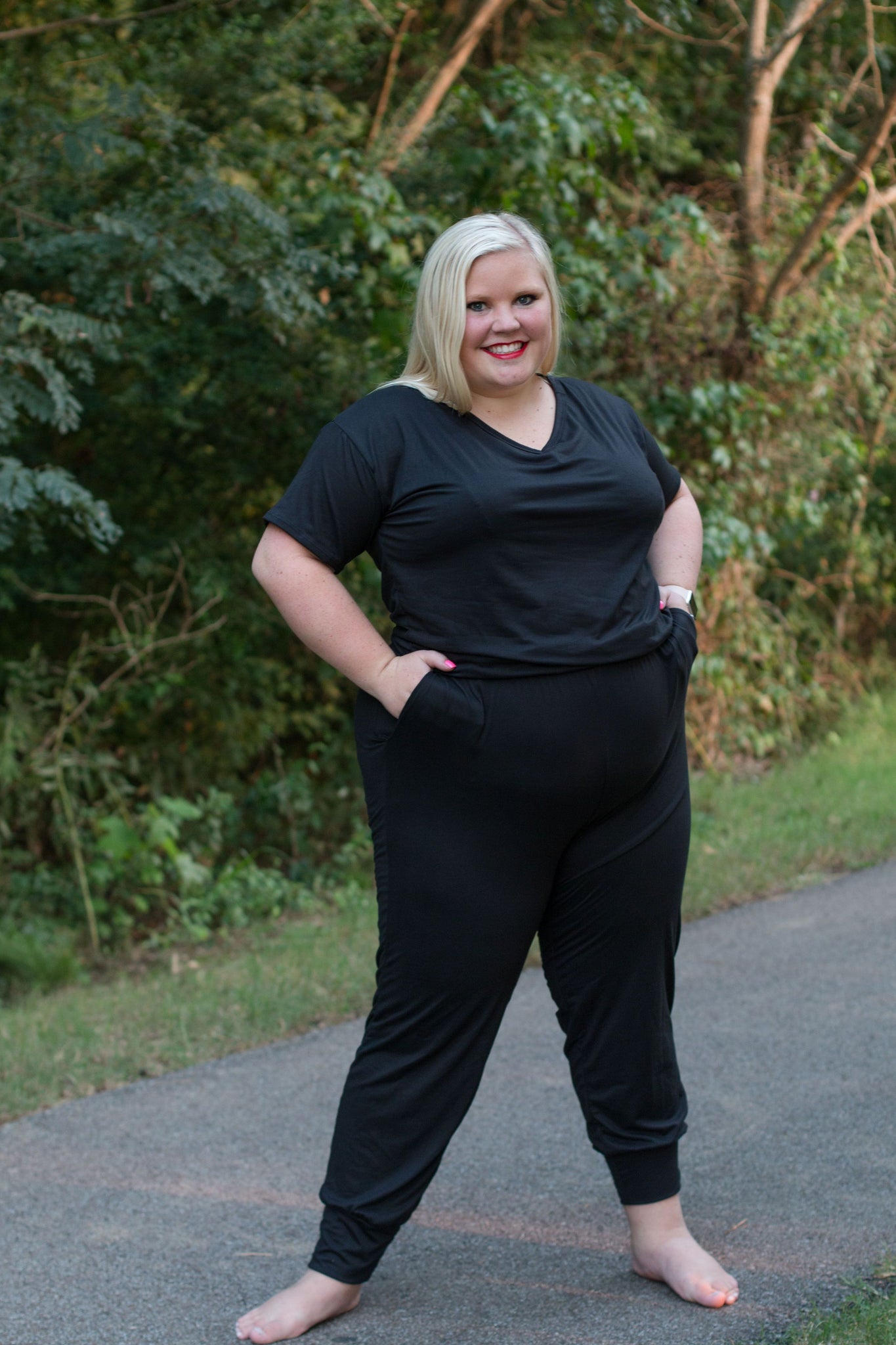 Black V-neck Jumper