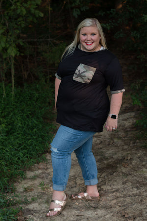Camo Pop Tee | Black