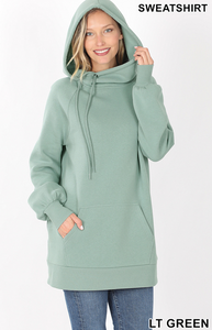 Light Green Side Tie Hoodie